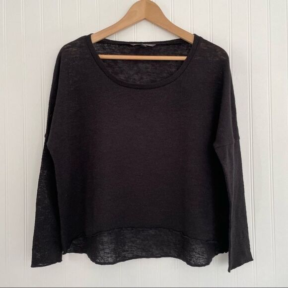 VICTORIA'S SECRET 𝅺Victoria’s Secret Black Semi Sheer Soft Gauze Top Size Small - Picture 1 of 9